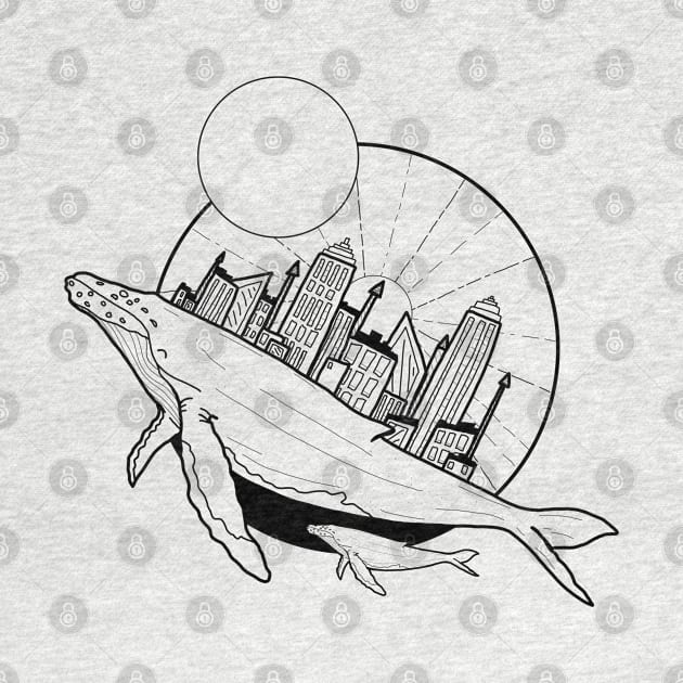 Whale city by Swadeillustrations